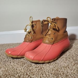 Sperry pink duck boots